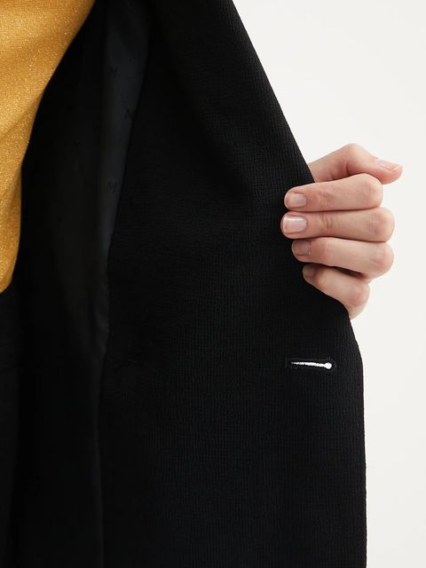 Marciano by Guess marynarka ARIANA kolor czarny dwurzędowa gładka 5YGN15 7341A