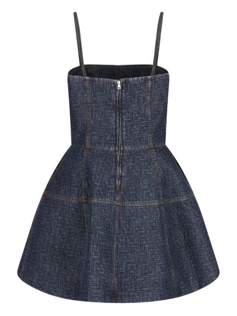 FENDI Bustier quilted cotton dress - Blue