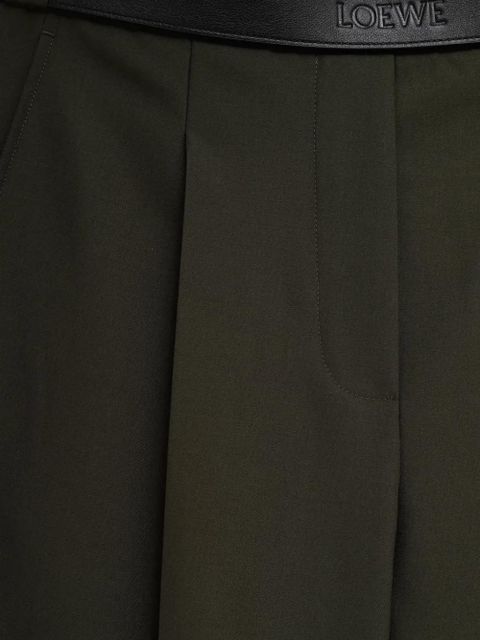 LOEWE leather-trim trousers - Green