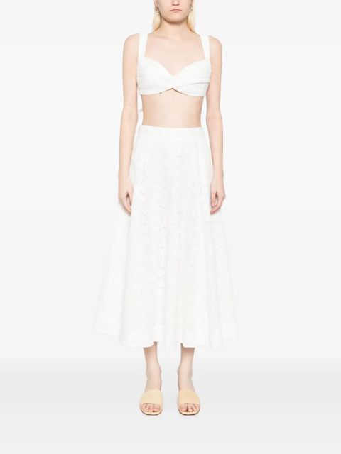 ZIMMERMANN crush embroidered bralette - White