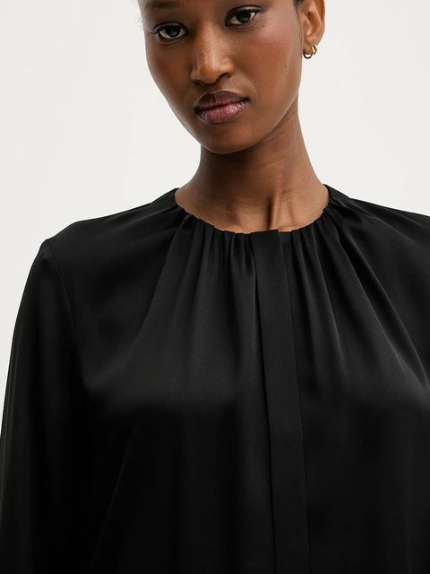 BOSS koszula jedwabna kolor czarny regular 50538481