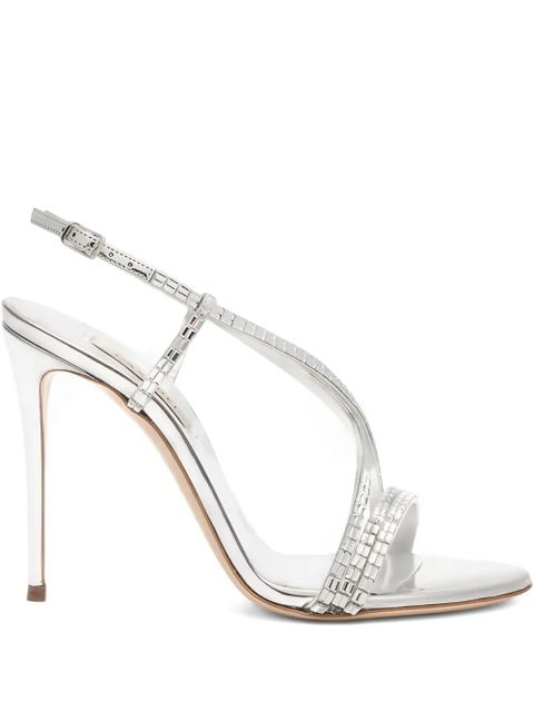 Casadei 100mm Julia crystal-embellished sandals - Grey - zdjęcie produktu nr 1