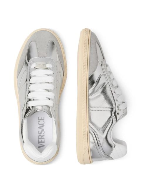 Versace panelled metallic sneakers - Silver