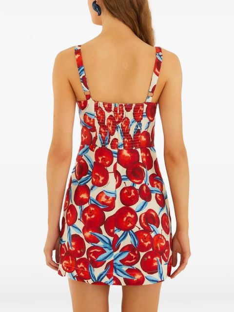 FARM Rio cherry-print mini dress - White