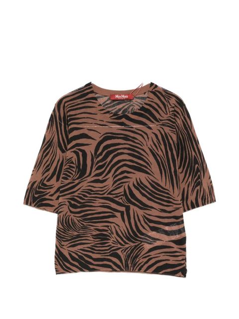 Max Mara Tago zebra-print knitted top - Brown - zdjęcie produktu nr 1
