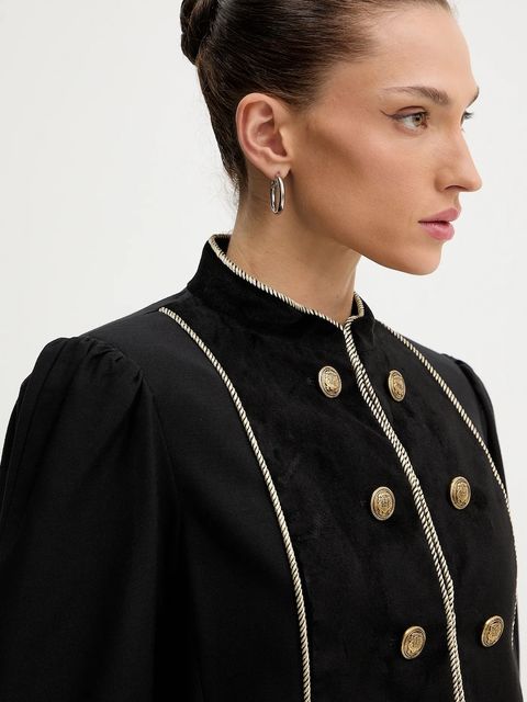 Twinset marynarka z domieszką wełny kolor czarny 252TS2040