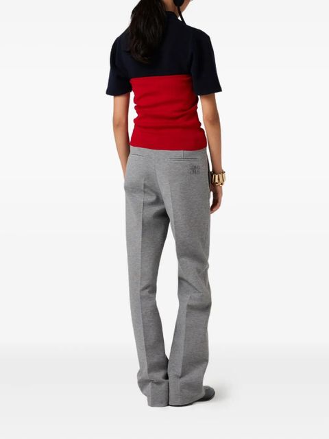 Miu Miu logo-intarsia top - Red