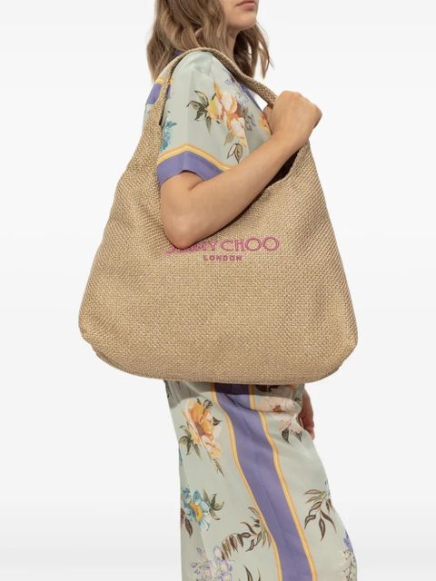 Jimmy Choo large Beach Diamond Hobo tote bag - Neutrals