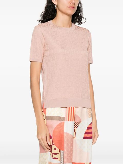 FENDI FF-jacquard T-shirt - Pink