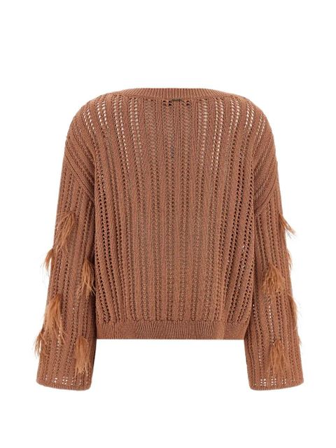TWINSET perforated cotton sweater - Brown - zdjęcie produktu nr 2