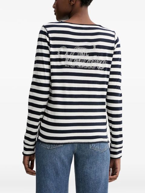 Zadig&Voltaire Henley striped T-shirt - White