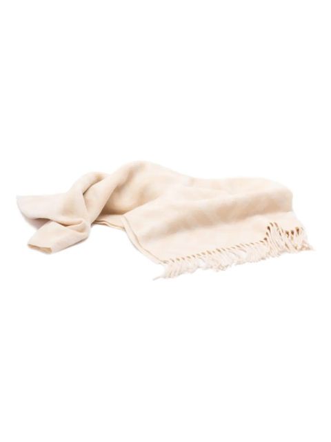 FENDI FF-monogram fringed scarf - Neutrals - zdjęcie produktu nr 2