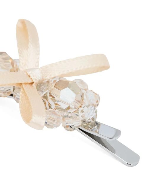 Simone Rocha crystal ribbon hair clip - Silver