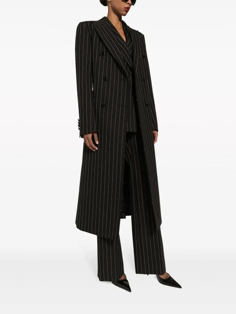 Dolce & Gabbana pinstriped double-breasted coat - Black