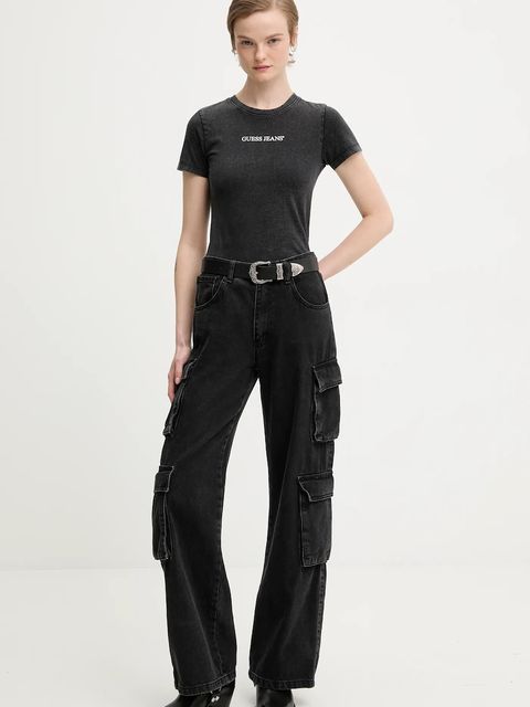 Guess Jeans t-shirt bawełniany damski kolor czarny W5BI26 I3Z14 - zdjęcie produktu nr 2