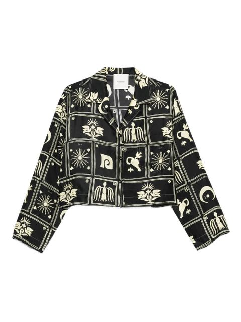 Nanushka Vally printed silk top - Black - zdjęcie produktu nr 1