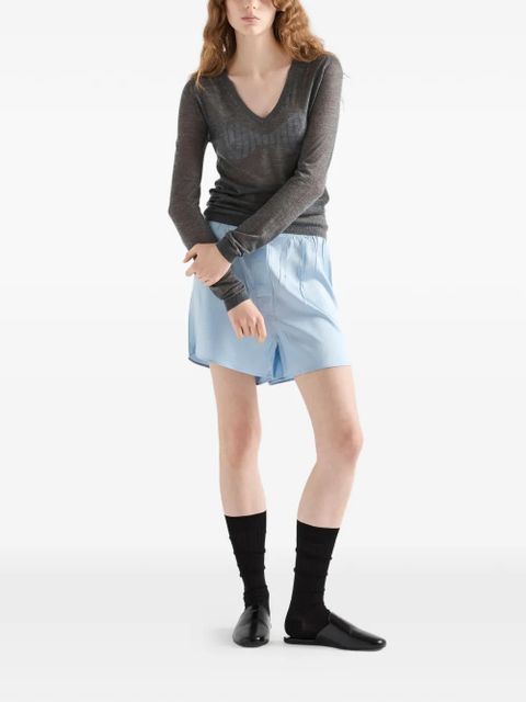 Prada long-sleeve V-neck sweater - Grey - zdjęcie produktu nr 2