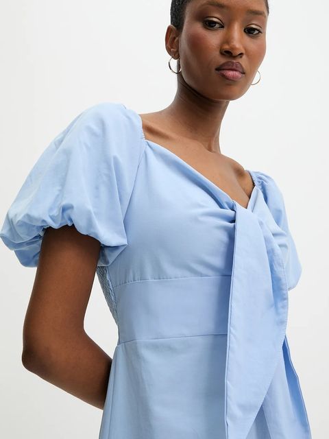 Answear.LAB sukienka kolor niebieski mini prosta