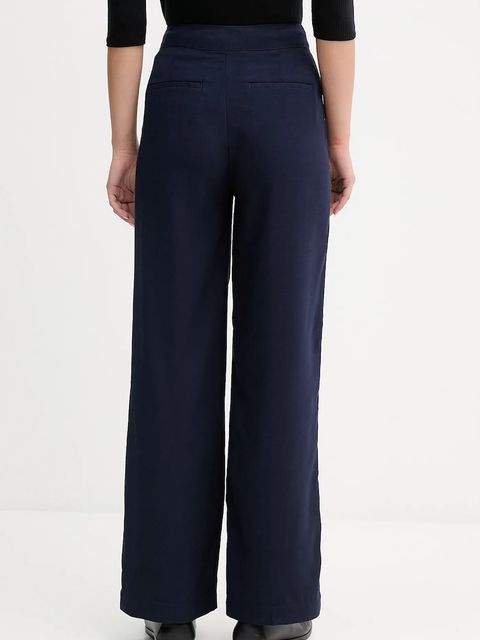 United Colors of Benetton spodnie damskie kolor granatowy szerokie high waist 4K3ADF09Z