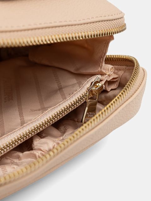 Patrizia Pepe kosmetyczka skórzana kolor beżowy 8Q0027 L001