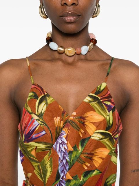 FARM Rio floral-print midi dress - Brown