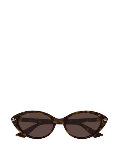 Gucci Eyewear Double G cat-eye sunglasses - Brown - zdjęcie produktu nr 1