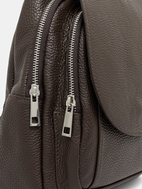 Answear.LAB plecak skórzany damski kolor brązowy mały gładki