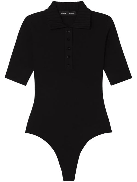 Proenza Schouler short-sleeved knitted polo bodysuit - Black - zdjęcie produktu nr 1