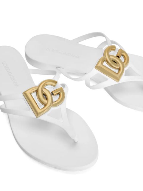 Dolce & Gabbana logo-appliqué slides - Neutrals
