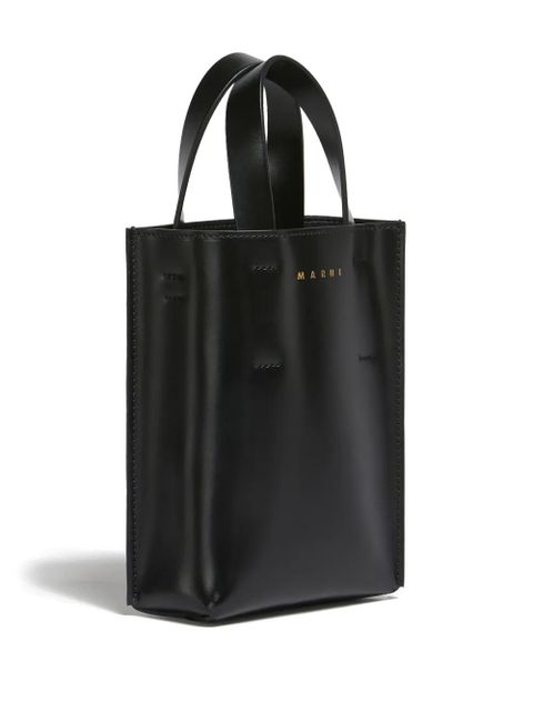 Marni nano Museo leather tote bag - Black
