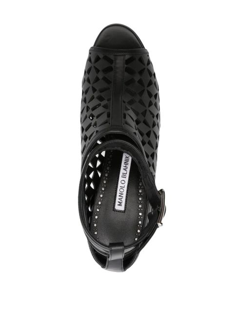 Manolo Blahnik Tingah 105mm laser-cut pumps - Black