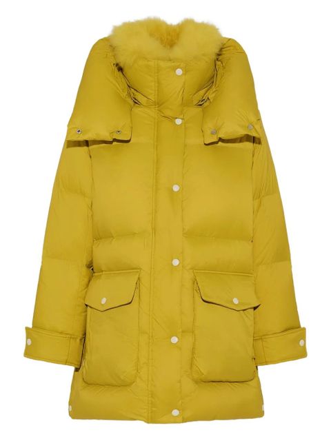 Yves Salomon hoodedlambshearling down coat - Yellow - zdjęcie produktu nr 1