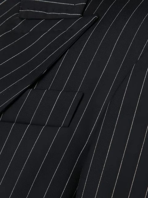 Max Mara striped-pattern double-breasted blazer - Black