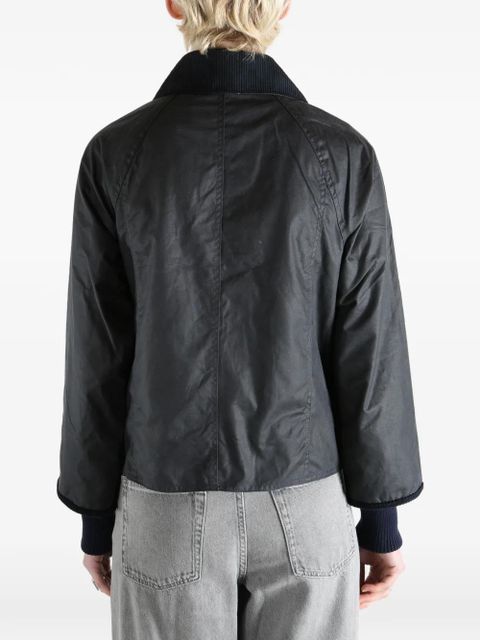 Barbour Beadnell corduroy-collar cropped jacket - Blue