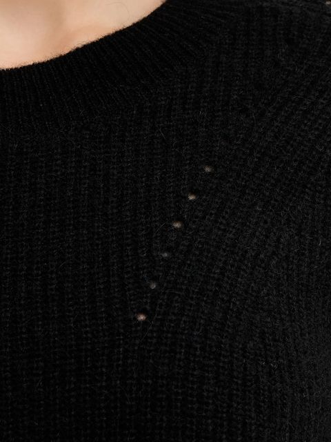 BOSS Orange sweter z dodatkiem wełny damski kolor czarny 50548929