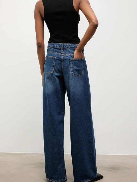 Answear.LAB jeansy damskie kolor granatowy