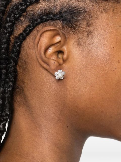 Swarovski crystal flower jewellery set - Silver