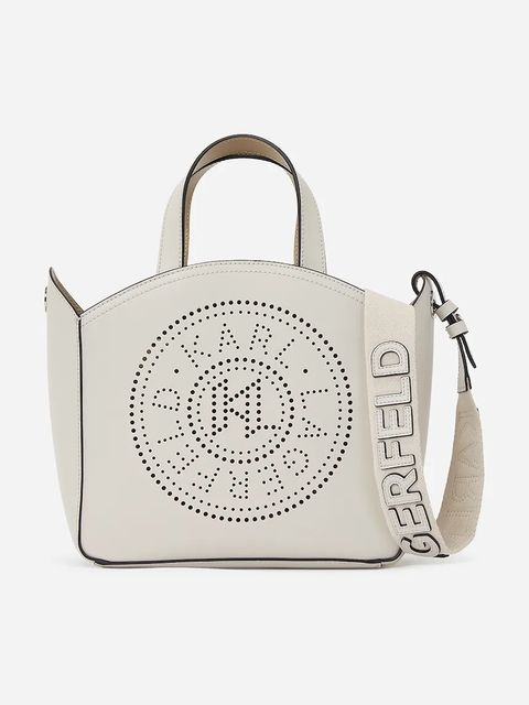 Karl Lagerfeld torebka skórzana K/CIRCLE kolor biały A1W30058 - zdjęcie produktu nr 1