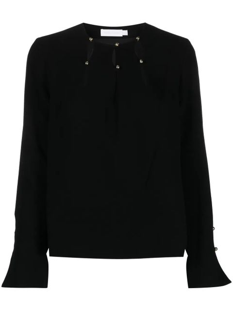 Simkhai Sharon long-sleeve crepe blouse - Black - zdjęcie produktu nr 1