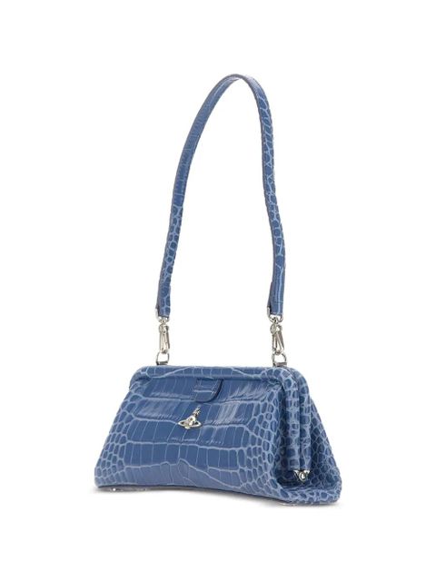 Vivienne Westwood Jane Frame crocodile-effect shoulder bag - Blue