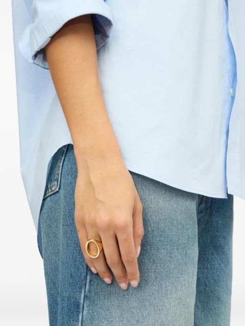 MM6 Maison Margiela Minimal logo 4mm ring - Gold - zdjęcie produktu nr 2