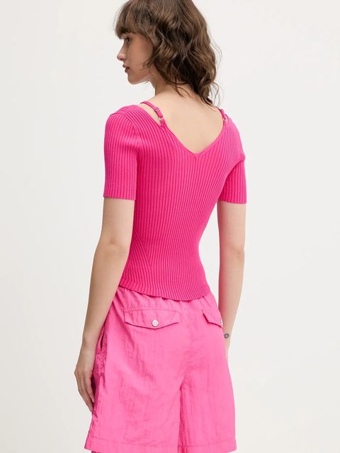 HUGO sweter damski kolor różowy lekki 50538223