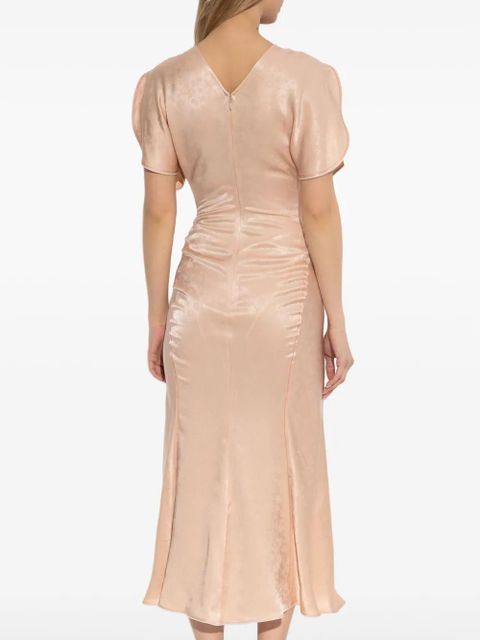Victoria Beckham draped-detailing midi dress - Pink