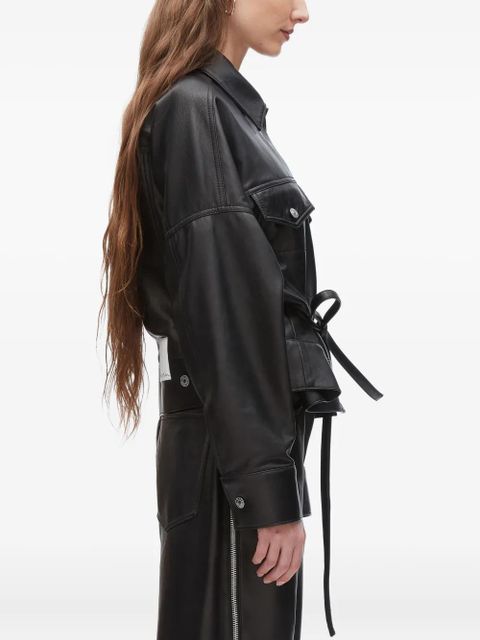 3.1 Phillip Lim belted leather shirt jacket - Black