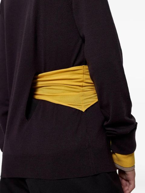 FENDI turtleneck waistband-detail sweater - Black