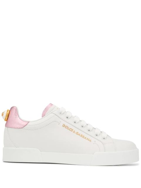 Dolce & Gabbana Portofino logo-tag leather sneakers - White - zdjęcie produktu nr 1