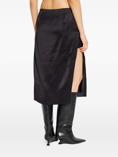 Casablanca floral-detail midi skirt - Black