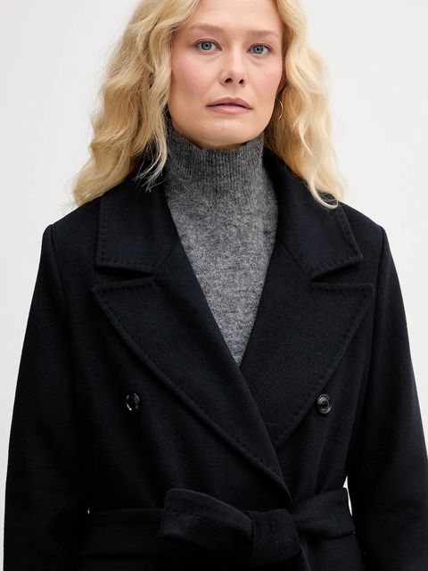 Blugirl Blumarine płaszcz z dodatkiem wełny kolor granatowy RF5242.T221A