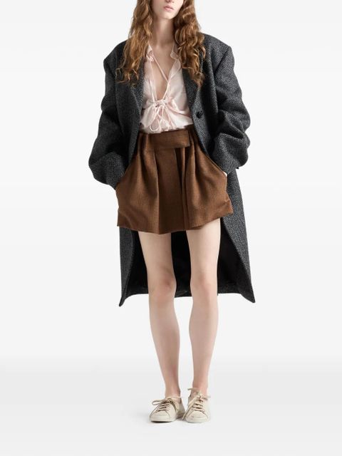 Prada elastic-waistband mini skirt - Brown