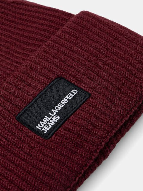 Karl Lagerfeld Jeans czapka z wełną kolor bordowy A4W33079 - zdjęcie produktu nr 2
